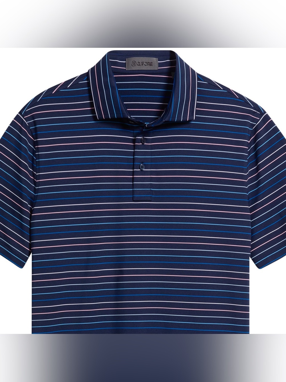 G/Fore Golf Shirt Multi Striped Tech Jersey Polo Size Large UPF 50+ MSRP $120